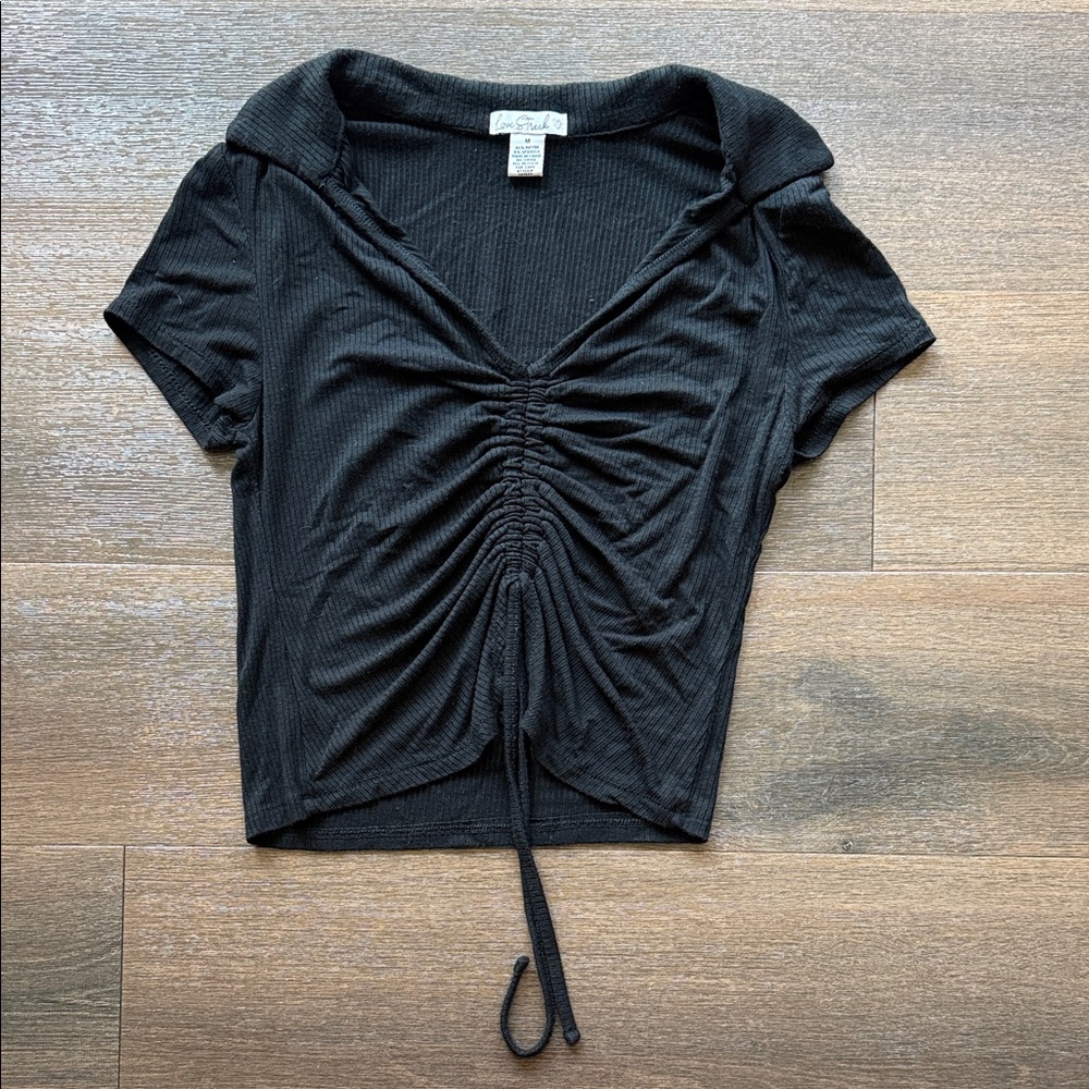 Black Ruched Women's Top